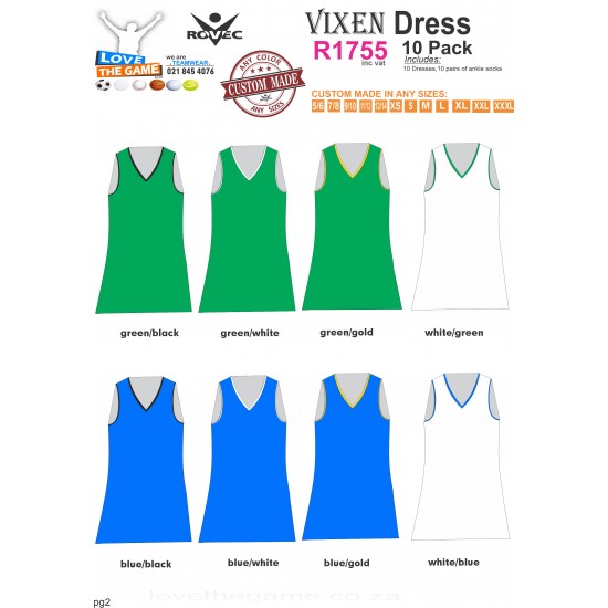 Netballs Kits available including Netball Shirts, Netball Shorts